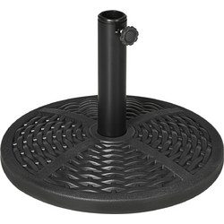 Outsunny Round Rattan Effect Garden Base Parasol O45cm Βάρος 9,5kg, Μαύρο 84D-170V01BK