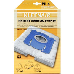 Kleenair PH-6 Σακούλες Σκούπας 5τμχ Συμβατές με Σκούπα Philips