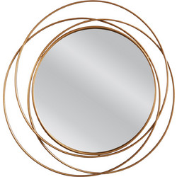 Καθρέπτης Τοίχου AEGNOR Χρυσό Μέταλλο/Γυαλί 70x3x70cm ArteLibre - 14790004