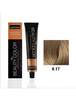 Lorvenn Beauty Color 9.17 Ξανθό Πολύ Ανοιχτό Σαντρέ Καφέ Μόνιμη Βαφή Μαλλιών 70ml