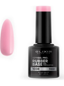 Elixir Semigel 1038 Rubber Base Ημιμόνιμο Βερνίκι Νυχιών 8ml