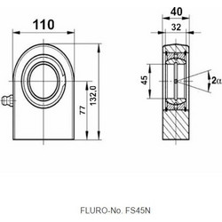 Ακρόμπαρο D:45,00mm - Συγκολλητό Ορθογωνική Βάση Fs 45 N Fluro (Uniball)