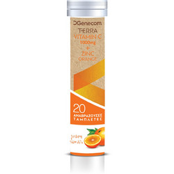 Genecom Terra Vitamin C 1000mg & Zinc Orange 20 Αναβράζοντα Δισκία
