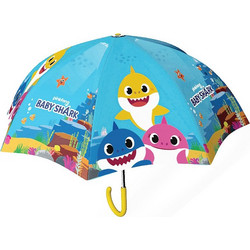 Chanos Παιδική ομπρέλα Baby Shark γαλάζιο χρώμα με αυτόματο άνοιγμα 38cm POE 9618