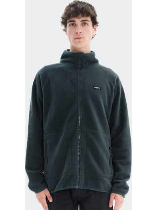 Basehit Ανδρική Ζακέτα Fleece με Κουκούλα και Φερμουάρ Πράσινη Up 222.BM29.111