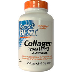Doctor's Best Collagen Types 1&3 500mg με Βιταμίνη C 240 Κάψουλες