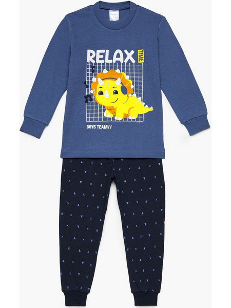 Pretty Baby Relax Παιδική Πιτζάμα Βαμβακερή Χειμωνιάτικη Μπλε 68184