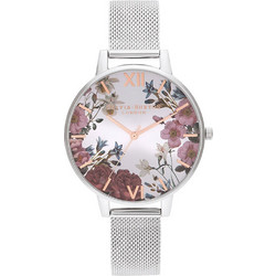 Olivia Burton British Blooms Γυναικείο Ρολόι με Ασημί Μεταλλικό Μπρασελέ OB16EG133