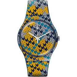 Swatch Summer Socks Three Hands Γυναικείο Ρολόι με Πολύχρωμο Καουτσούκ Λουράκι SUON110