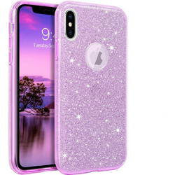 Θήκη iPhone X / XS Forcell Glitter Shine Cover Hard Case -Μωβ
