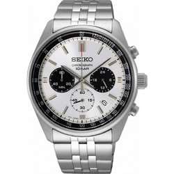 Seiko Conceptual Ανδρικό Ρολόι Χρονογράφος με Ασημί Μεταλλικό Μπρασελέ SSB425P1