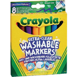 Crayola Ultra-Clean Μαρκαδόροι Ζωγραφικής Σετ 8 Χρώματα