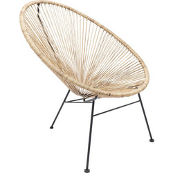 Kare Design Spaghetti Πολυθρόνα Κήπου Rattan Μπεζ 82903