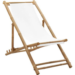 Σεζλόνγκ Bamboo με Λευκό Ύφασμα 41491
