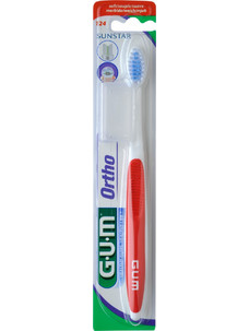 Gum 124 Ortho Soft Οδοντόβουρτσα Κόκκινη