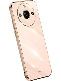 XINLI Θήκη Σιλικόνης TPU Electroplated Gold Edge για Realme 11 Pro 5G / 11 Pro+ 5G - Ροζ