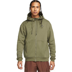 Jordan Essentials Ανδρική Ζακέτα Fleece με Κουκούλα και Φερμουάρ Χακί DA9810-222