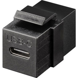 GOOBAY keystone module USB-C 3.2 Gen 2 61261, θηλυκό σε θηλυκό, μαύρο