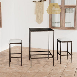 vidaXL Σετ Μπαρ Κήπου Rattan 3τμχ Καφέ 3064816