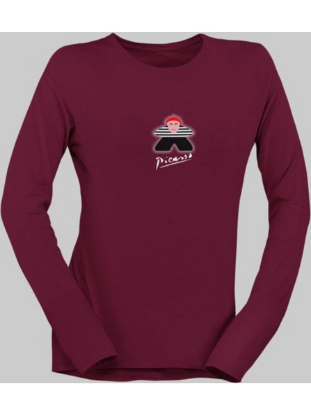 Picasso Meeple μακρυμάνικο W T-shirt - OXBLOOD