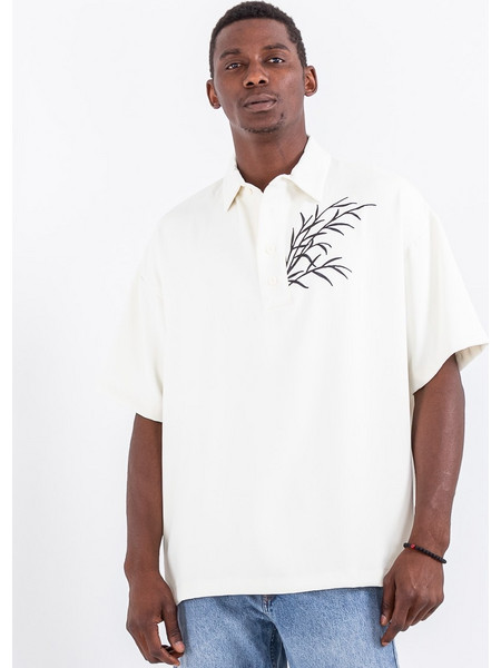 Tee Library Wind & Grass Boxy Polo Oversizesd T-Shirt (TCPQ-22)