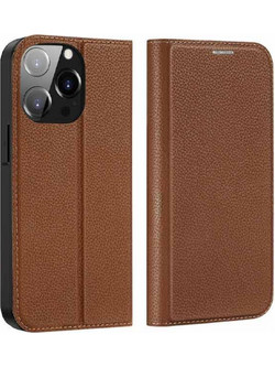 Dux Ducis Skin Pro Book Cover Δερματίνης Καφέ (iPhone 14 Pro Max)
