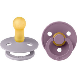 BIBS Colour Πιπίλες Καουτσούκ 6m+ Fossil Grey Mauve 2τμχ