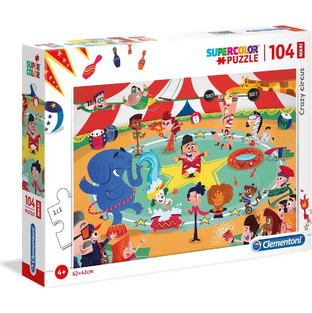 Παιδικό Puzzle Clementoni Super Color Maxi Τρελό Τσίρκο 104 Κομμάτια