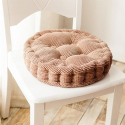 Thickened Round Computer Chair Cushion Floor Mat for Office Classroom Home, Size:43x43cm (Coffee) (OEM)