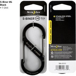 S-Biner 4 Nite Ize Stainless Steel Μαύρο SB4-03-01