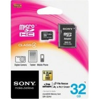 Sony microSDHC 32GB Class 4 + Adapter