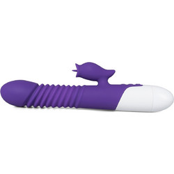12-Speed Purple Color Silicone Thrusting Vibrator with Heating F