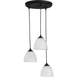 Heronia Lighting Ovo Pendel Bl-Wh Κρεμαστό Φωτιστικό Οροφής Τρίφωτο Λευκό 35-0033