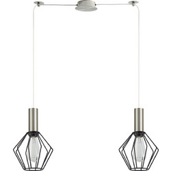 Home Lighting Κρεμαστό Φωτιστικό Οροφής Δίφωτο E27 Μαύρο SE21-NM-4-NM2-GR1 77-8438