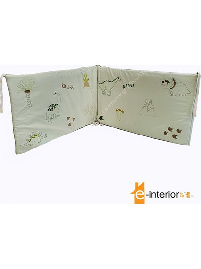 Raison d'etre Πάντα Κούνιας Dino Roar Λευκό 45x210cm