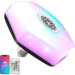 Led RGBW Λαμπτήρας με ενσωματωμένο Ηχείο Bluetooth και τηλεχειριστήριο. E27 10.5cm