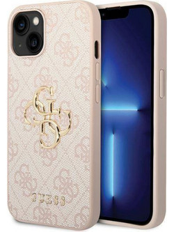 Guess 4G Big Metal Logo Θήκη Πλάτης Pink (iPhone 15)