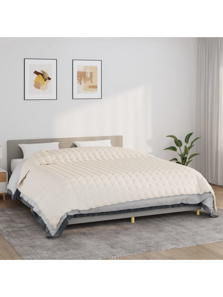 vidaXL Κουβέρτα Βαρύτητας Ανοιχτό Κρεμ 235 x 290 εκ. 11 κ. Υφασμάτινη 350768