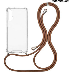 Sonique Armor Clear Θήκη Σιλικόνης με Κορδόνι (Honor 20 / Nova 5T) Καφέ