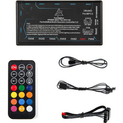 Sync Controller for ARGB (5v 3-Pin) Lighting & Fan (2510-4-Pin) Power/PWM, Multifunctional Hub for Connecting/Synchronizing to Motherboard