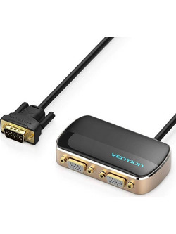 Vention VGA Splitter 1xMale In to 2xFemale Out 1m Black DBABF