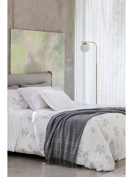 Coincasa βαμβακερή σατέν παπλωματοθήκη με floral print 220 x 240 cm - 006777673 Λευκό