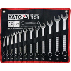 Yato YT-0362 Συλλογή Επαγγελματικά Κλειδιά Γερμανοπολύγωνα Cr-V Σετ 12 Τεμ