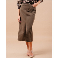 Γυναικεία Grace & Mila μιντι τζιν φούστα Slim Fit Maureen-Χακί (MAUREEN KAKI 3701147346590)