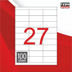Typotrust 2700 Αυτοκόλλητες Ετικέτες Α4 Ορθογώνιες 70x30mm-100φύλλα