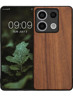 Σκληρή Ξύλινη Θήκη με TPU Bumper - Xiaomi Redmi Note 13 5G - KWmobile Wood Case with TPU Bumper - Walnut / Brown (KWM000020LO001C)