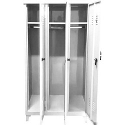 Φοριαμός Locker Γαλβανιζέ 3 Θέσεων Λευκό 170x100x40cm