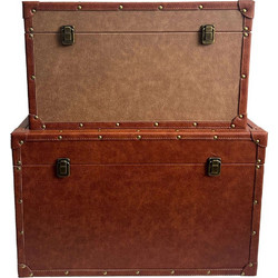 Μπαούλα (Σετ 2Τμχ) Bryst 04-0933 64x40x40cm Cognac