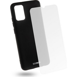 EGOBOO backcover for Samsung A02s, Black + Tempered Glass