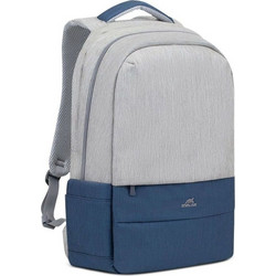 Rivacase Plate 7567 Αδιάβροχο Αντικλεπτικό Backpack Laptop 17.3" Grey / Blue